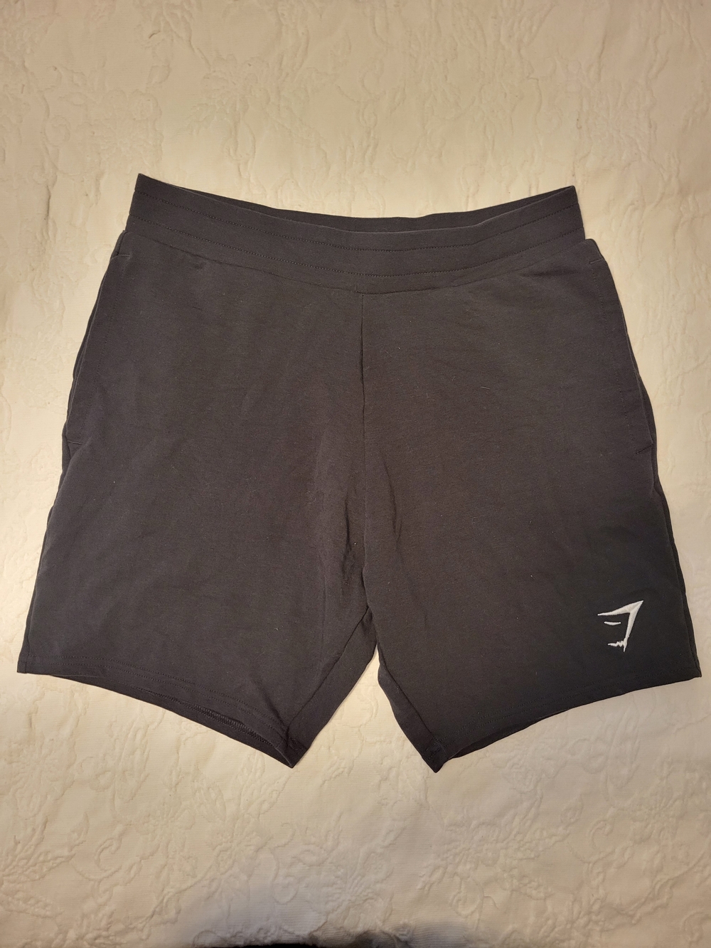 Gymshark Black Athletic Shorts with White Logo